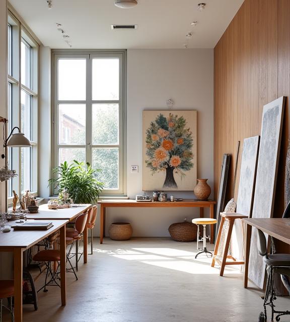 Interno dello studio di design Fiorendole a Milano con campioni di carta da parati.